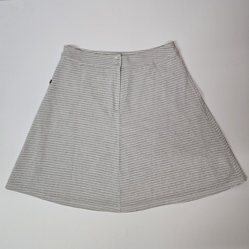 BOOM SHANKAR Bernice Silver Shimmer Metallic Stripe Skirt size 12 - Picture 2 of 11
