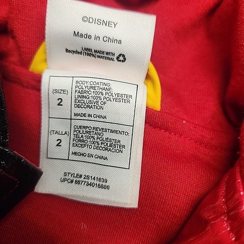 Disney Store Cars Lightning McQueen Rain Jacket/Coat Sz 2 Embroidered Accents - Picture 2 of 12