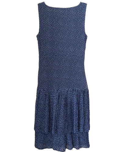 Kaleidoscope Sz 12 Navy Blue White Polka Dot Spot Layered Frill Skirt DRESS £69 - Picture 4 of 6