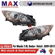 Pair Head Light (Amber) For Mazda 3 BL Sedan / Hatch 2009~2013 L+R Front Lamp AU