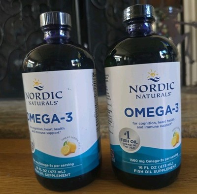 2-Pack NORDIC Naturals Omega 3 Fish Oil 1560 mg Lemon Taste 16 oz Exp 05/28 NEW 
