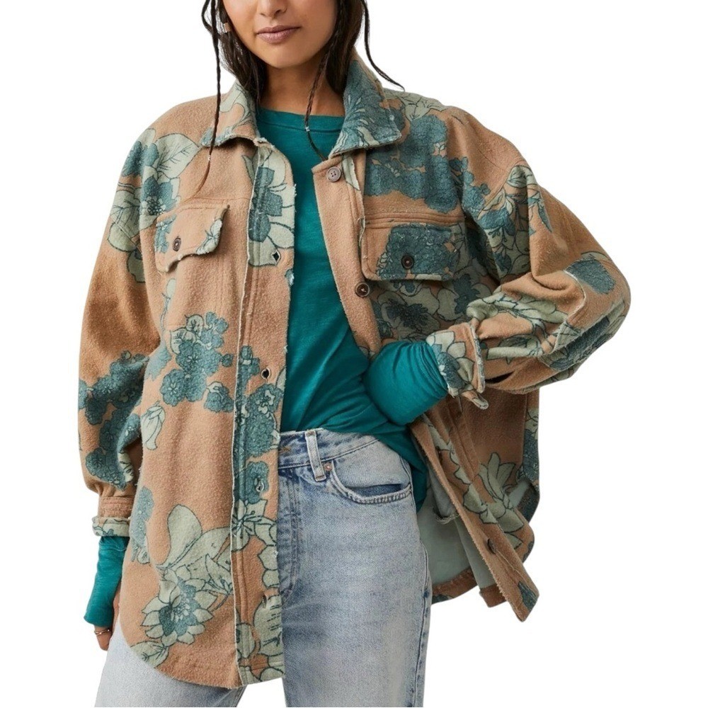 Free People Ruby Printed Jacket Shacket Oversized… - image 1