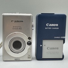 Boxed Canon IXUS 40 4.0MP Compact Digital Camera Silver *Tested & Working*