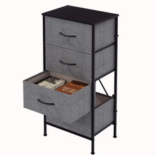 Image of Modern 4 Drawer Chest of Drawers Fabric 'UKFR' Storage Bedroom Hallway Furniture