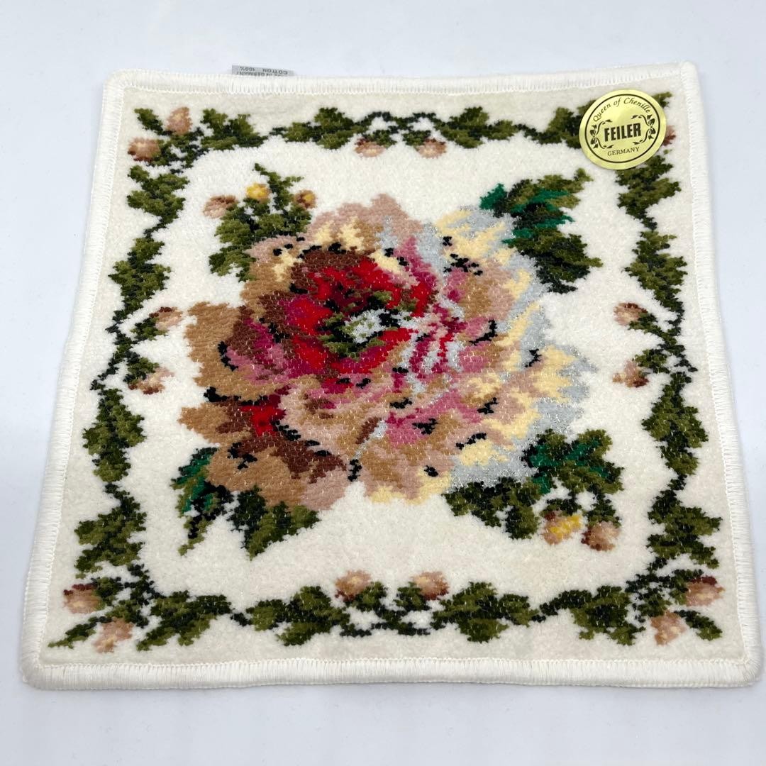 FEILER Handkerchief 2pc Set Flower Pattern 25cm S… - image 6