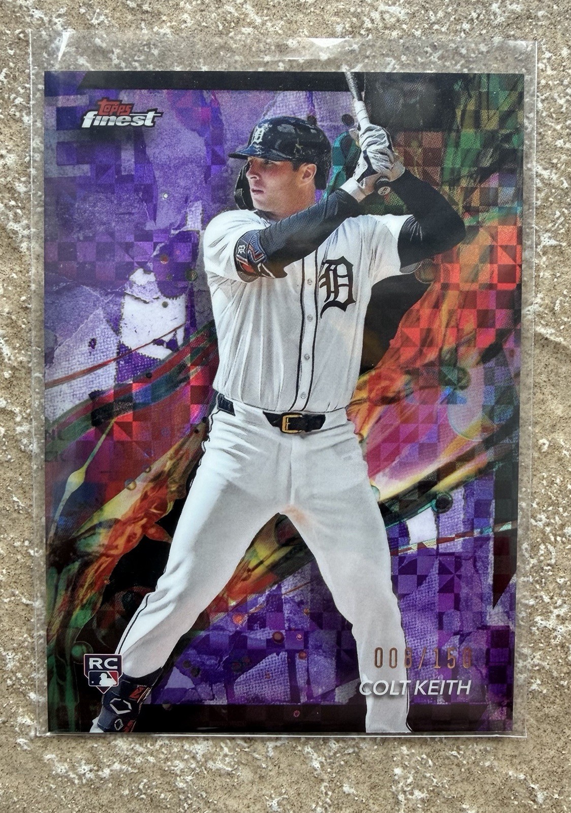 2024 Topps Finest Colt Keith #38 Purple Checkerboard Refractor /150 RC Tigers
