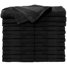 Premium Bleach Tough Salon Towels, Black, 100 Cotton, Bleach-Proof Towels, S...