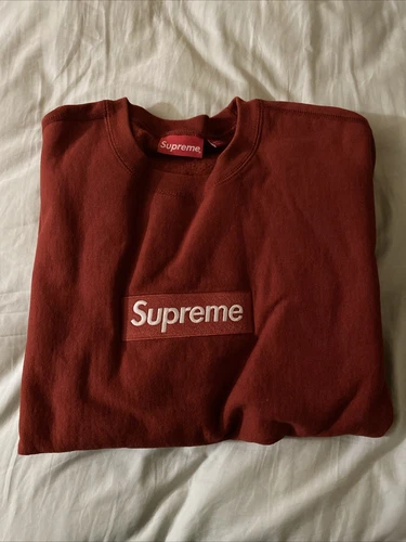 Sweat col rond logo Supreme Box rouille FW18 taille L