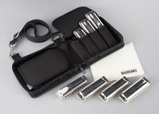 Suzuki Manji Set of 7 harmonicas - Free Us Shipping