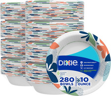 Dixie Small Paper Bowls, 10 Oz Disposable Bowls for Snacks, 280 Count
