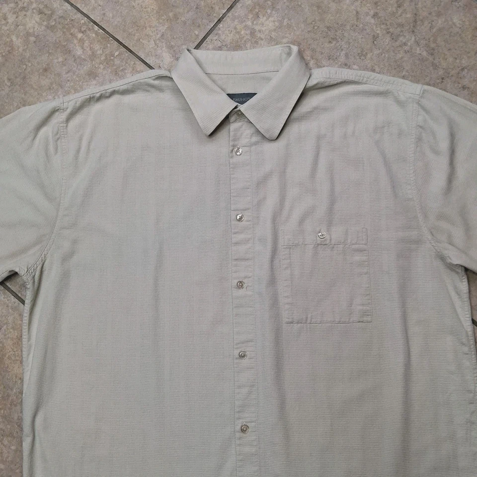 Bruno Shirt Mens 2XLT 2xl Tall Button Up Short Sleeve XXL Ivory White Casual - Image 3 of 4