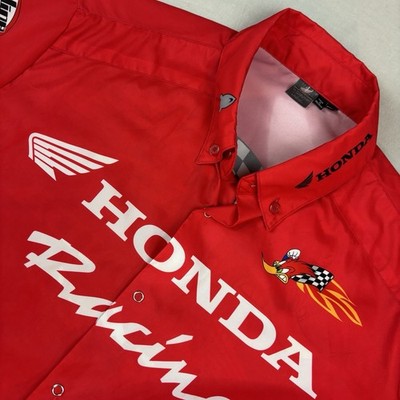 Vintage Joe Rocket Woody Woodpecker Honda Racing Button Up Snap Men s Size 2XL
