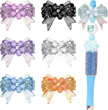 6PCS Rhinestone Bows Beads for Pens, Fancy Focal Beads for Beadable, Pens Beadab