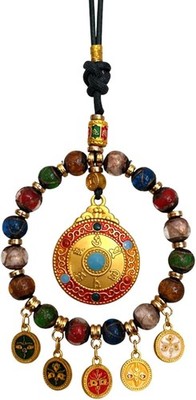 Thangka-Inspired Five-Element Good Fortune Buddhist Hanging Charm