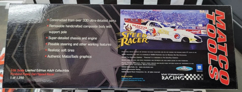 Coche divertido NHRA Top Fuel Dragster 2002 Speed Racer 1:16 Matco Tools DSR-357 Foto 4 de 4