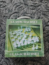 SCHACH Glas Schachset Schachspiel 20 x 20 cm Schachbrett Glasfiguren OVP w. Neu
