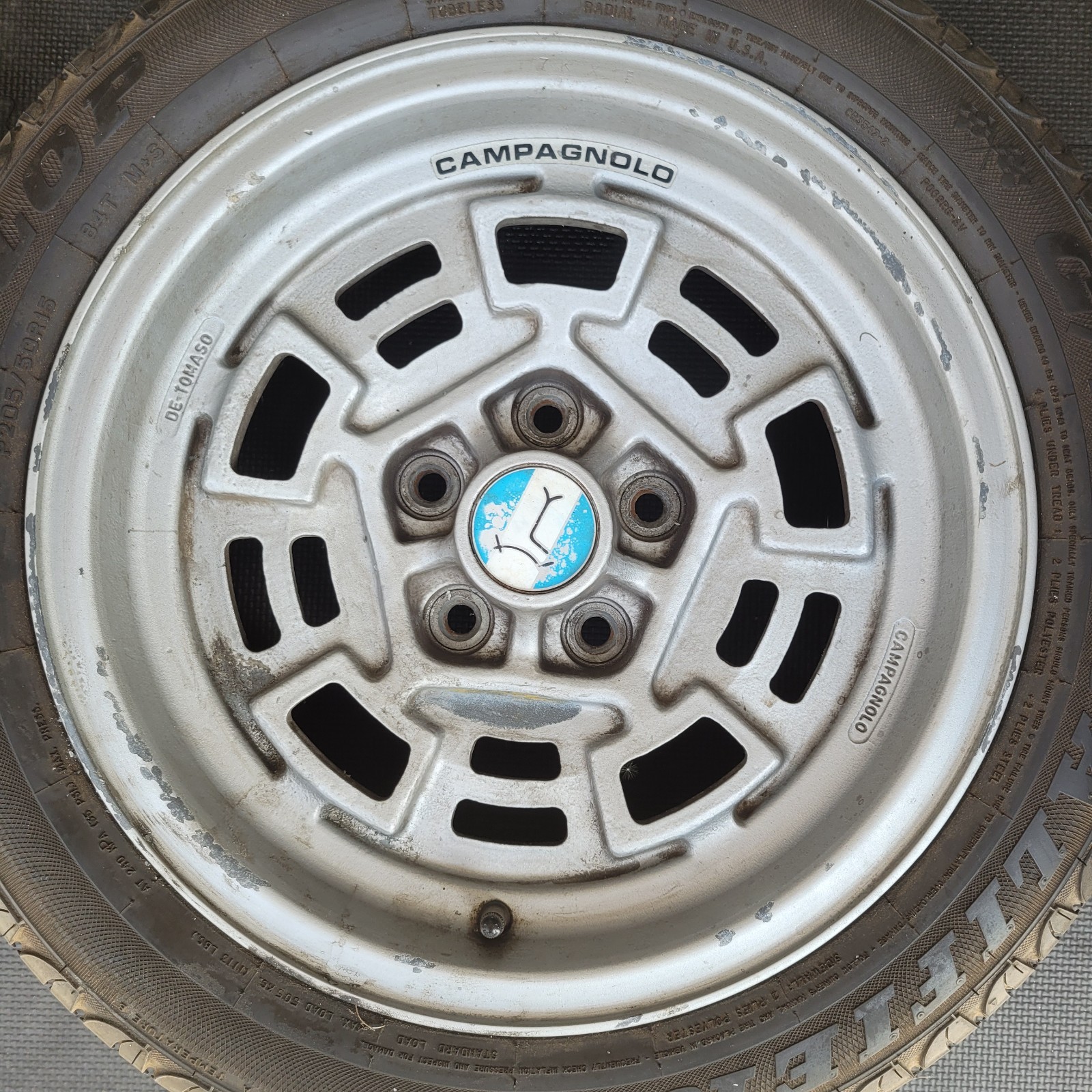 Vintage De Tomaso Pantera Original Wheels Tires Caps Campagnolo 15x7 & 15x8 Set