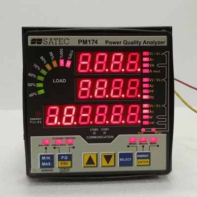 SATEC PM174 1DC 5 60HZ Power Qualität Analysator Gebraucht Beschädigt Fehlende