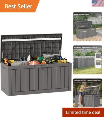 #ad Sturdy 90 Gallon Deck Box €“ Lockable amp; UV Resistant for Outdoor Essentials $169.96