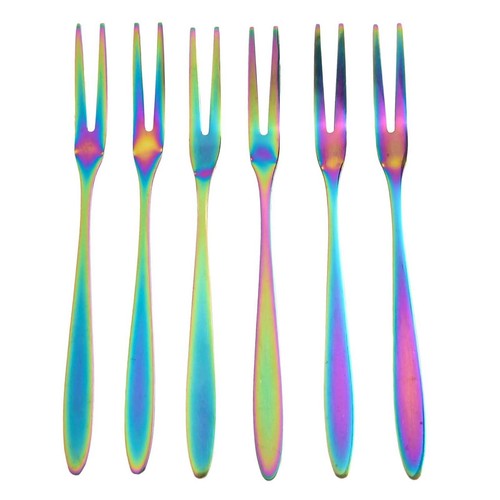 Practical Stainless Steel Fruit Forks for Convenient Snacking Set of 6 - Picture 22 of 55