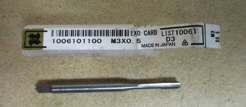 M3 X 0.5 OSG EXO 3 Flute Solid Carbide Straight Flute Tap - 第 1/1 張圖片