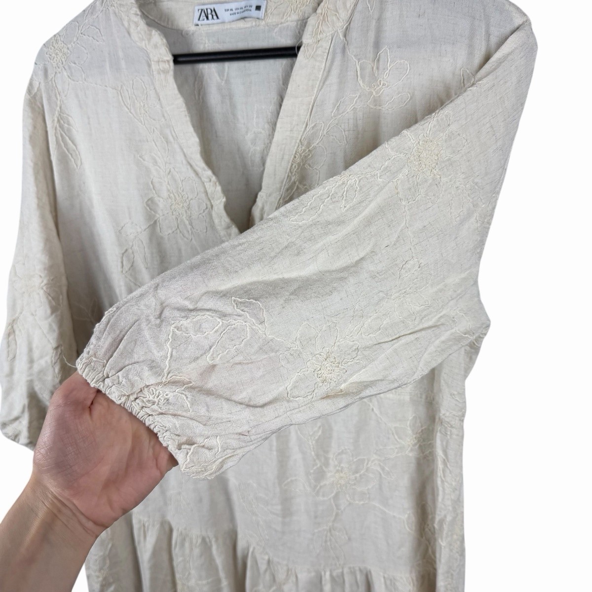 sachin and babi light blue dress Zara Embroidered Linen Dress