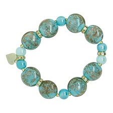 Murano Glas Armband hellblau gold Handarbeit Armband Venedig Italien