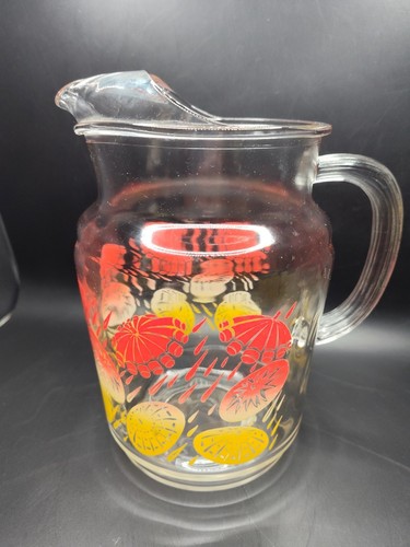 Vintage Juice/Iced Tea Ice Lip Pitcher Fruit umbrellas Design - Picture 3 of 9