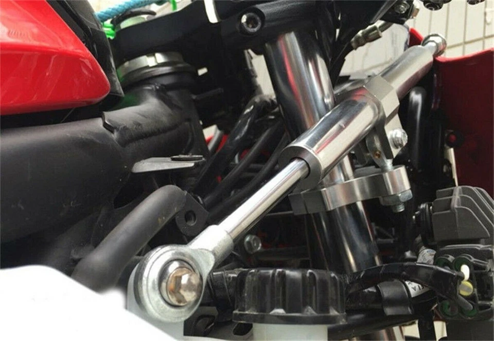 Motorcycle 330mm CNC Aluminum Steering Damper Linear Stabilizer Kit Universal Foto 2 de 4