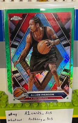 Allen Iverson - 2024 Topps Chrome #66 - Green Topps Refractor