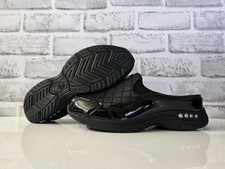 Easy Spirit Women's Black Leather Traveltime Walking Mule Slip on Sneakers 7 W