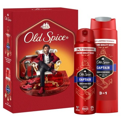 Old Spice Gentleman Geschenkset Captain Deospray Duschgel Herren Duft 150 250 ml