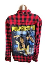 Upcycled Pulp Fiction Red Flannel patchwork Women's Medium