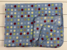 CIRCO target Baby Blanket Lovey Blue Polka Dot Fleece Stitched Edge