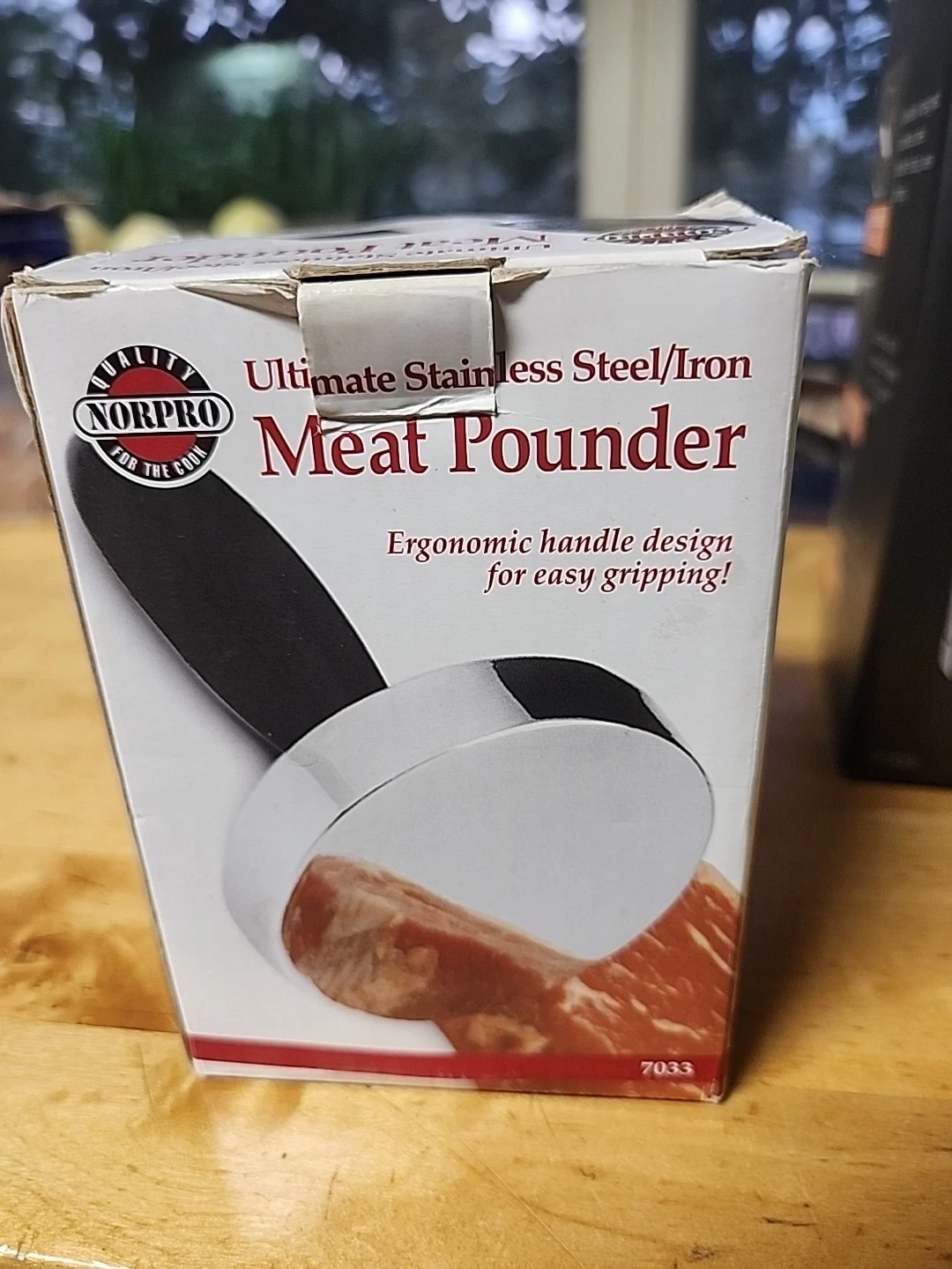 Norpro Grip-EZ Stainless Steel Meat Pounder, 3 ¼" Diameter - 28 oz