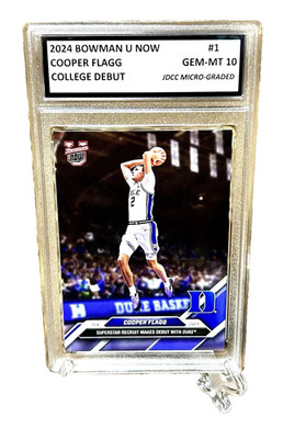 COOPER FLAGG RC 2024 Bowman University GRADED GEM-MT 10 College Rookie Debut #1