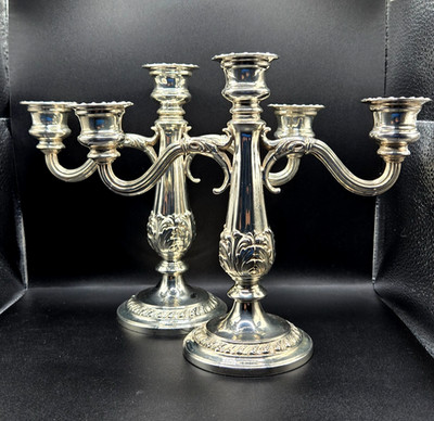 Weidlich Brothers Silverplate Candlesticks 2203 Set Antique WB Mfg Co | eBay