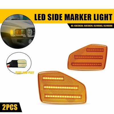For Hummer H3 2006 07 08-2010 H3T 2009-2010 Amber LED Front Side Marker Lamp EAQ