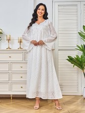 Evening Gown Long Dress Maxi Robe Abaya Muslim Rhinestone Dubai Turkey Arab Gown