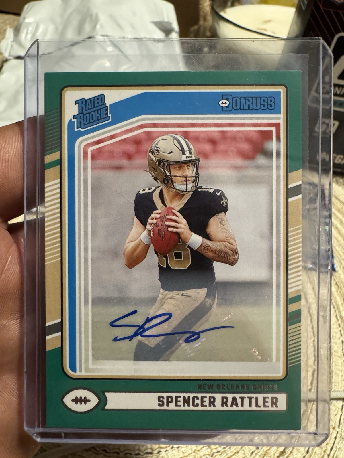 2024 Panini Donruss - Rated Rookie Spencer Rattler #359 Green Autographs