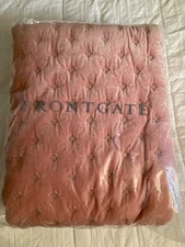 New Frontgate Rumi Velvet Quilted Christmas Tree Skirt, Dusky Pink 68 in