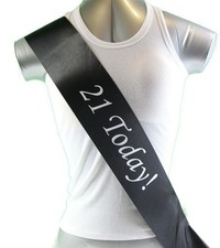 21st Birthday Sash - 21 Today Party - Black/White Monotype Font