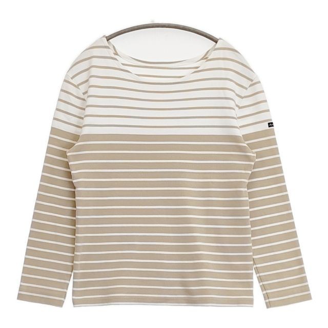 23区/ARMOR LUX Washable bicolor striped Tops Long T-shirt Beige white 6-061...