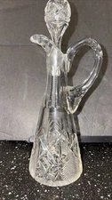 Vintage - Cut Glass Cruet  - W/Stopper - Nice
