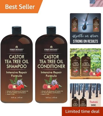 Nourishing Castor & Tea Tree Shampoo Conditioner Duo - Anti-Dandruff & Regrowth