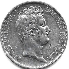 Superbe pièce argent Fse. 900/1000ièmes 5 Francs Louis-Philippe tête nue 1831 A