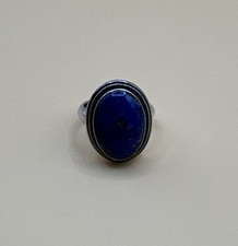 Vintage 925 Sterling Silver Oval Lapis Lazuli Ring /Size 7.25