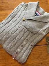 NWT Tommy Hilfiger Men  s Gray Cotton Cable Knit Sweater XL Cowl Neck Pullover