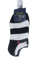 NWT Polo Ralph Lauren Girls No Show Ankle Socks 3-Pairs 9-11 Multi