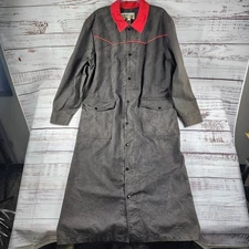 Vintage Saddlesmith Outfitters Duster Trench Coat Men’s Large Brown USA Made